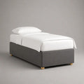 Letto singolo sommier imbottito in poliestere grigio, 90 x 200 x 35 cm, senza testiera