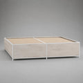 Struttura letto matrimoniale 180 x 200 cm in acciaio e MDF con rete a doghe, rovere sbiancato e bianco