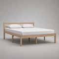 Letto matrimoniale in legno massello di pino naturale con testiera e rete a doghe, per materasso 160 x 200 cm, dimensioni 168 x 208 x 90 cm